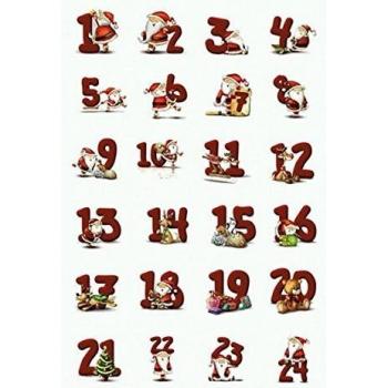 HERMA Adventskalender Sticker 15071 rot 72 Stück/3 Blatt