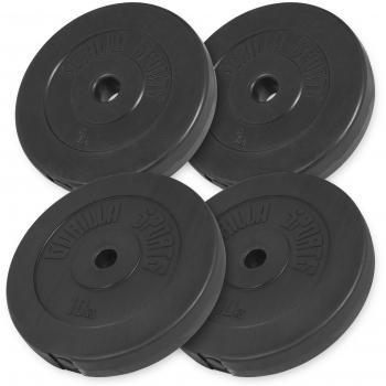 0kg Vinyl Weight Plate Set with Cement Filling (2 x 10kg, 2 x 5kg, 30/31mm)