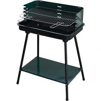 BBQ Barbecue rettangolare in metallo griglia rimovibile doppia maniglia in acciaio ripiano inferiore BestBQ Sun-day