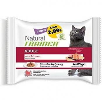 TRAINER Trainer Natural Cat Flow Salmone GR. 85 X 4 Cibo Umido Per Gatti