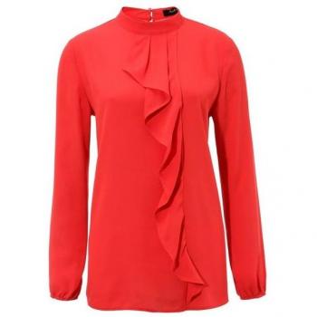 Langarmbluse ANISTON CASUAL, rot, mit Gummizug