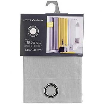 140 x 240 cm Gray Eyelet Curtain