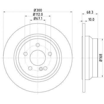 HELLA PAGID Coated Brake Discs for Rear Axle, Set of 2, Part No. 8DD 355 108-841