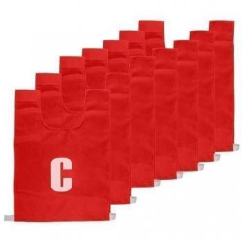 OSG Red Sports Netball Position Bibs – Medium, 7 Pack