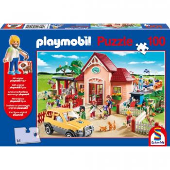 Playmobil – Puzzle 100 pièces « Chez le Vétérinaire » (Schmidt 56091)