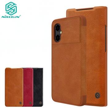 Cáscara de Lujo Nillkin QIN para Poco M4 5G: Protección Integral, Tarjetero y Tapa de Cuero