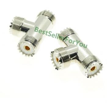UHF SO239 Female Jack to Dual SO239 T Type Connector
