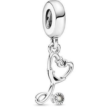 Charm colgante Estetoscopio mujer plata