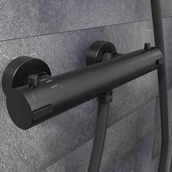 Misturador de Chuveiro LONDON Preto com Controle Termostático SCHÜTTE