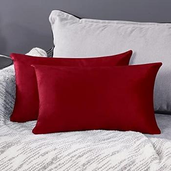 Red Velvet Cozy Crushed Duo – Throw Pillow Covers