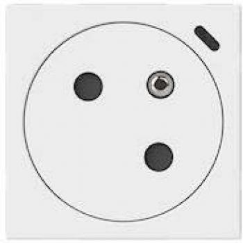 Legrand Prise Mosaic Link 2P+T avec Voyant – Raccordement Latéral – Blanc