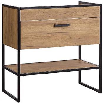 Waschtisch Industrial-Design MANHATTAN-56 Gold Craft Oak/schwarz B/H/T ca. 80/82,3/46cm