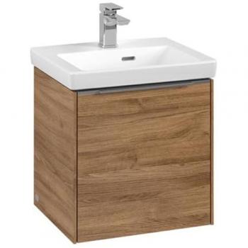 Villeroy & Boch Subway 3.0 Waschtisch-Unterschrank C58100RH 42,3x42,9x37,75cm, Schanier links/Griff Aluminium glänzend, kansas oak
