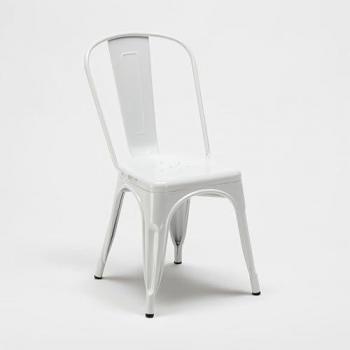 Sedia Industrial Steel One Bianco per Cucina e Bar in Metallo e Acciaio