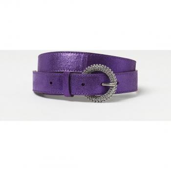 Glitter‑Violet Nabuk Belt – Versione 85