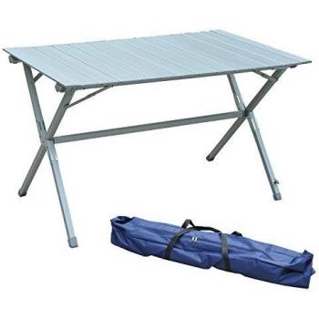 Mesa Plegable Aluminio Camping 111,5x70x69cm con Bolsa