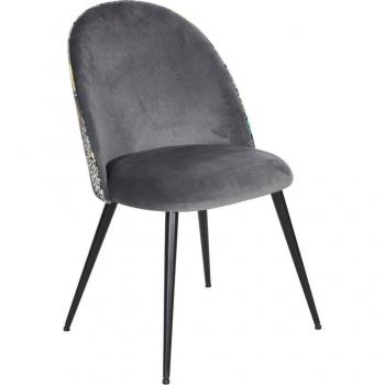 Set Rita Home: Sillas Terciopelo Gris con Patas Metálicas – 4 Unidades