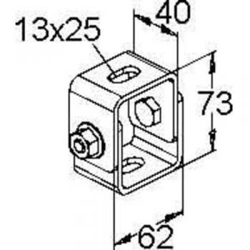 Niedax Gefahrenabwehr–Deckenbügel DBG12: Kabelführung, feuerverzinkter Gelenkmechanismus (M12, 73 mm)
