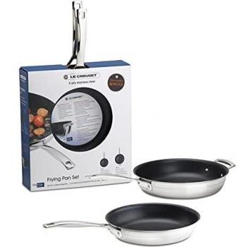 Le Creuset 3-Ply Stainless Steel 24cm and 28cm Frying Pan Set