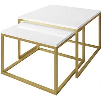 Premium White LukMebel Glossy Coffee Table, 70x70 cm