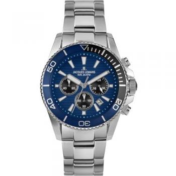 Jacques Lemans Diver‑Chrono 1-2206H – Herren, blaues Zifferblatt