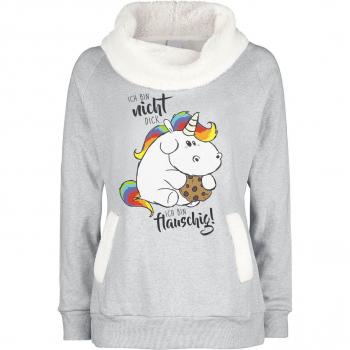 Graues Sweatshirt mit Einhorn-Motiv