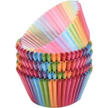 100pcs Rainbow Cupcake Paper Liners