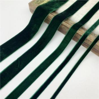 Bande de velours vert intense 6mm-38mm, idéale pour décorations florales et Noël