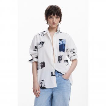 Top Desigual Bianco Elegante