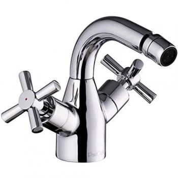 Bidetarmatur Intimdusche Kreuzgriff Zweigriffmischer Chrom Hygienedusche
