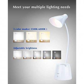 Multifunktionale Schreibtischlampe: LED, Dimmfunktion, Stifthalter, Handy‑Ständer