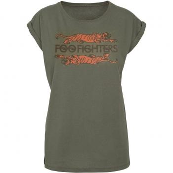 Top “Crawling Tigers” – Foo Fighters – Tallas XS‑XXL – Femenino – Verde Oliva