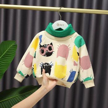 Vêtements pour enfants à capuche hiver col haut épais
