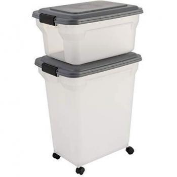 Iris Ohyama, Boîte à croquettes hermétique, Set de 2, 20 L & 45 L