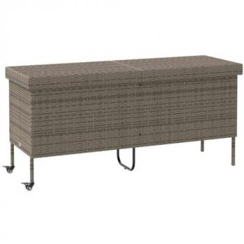 VidaXL Kissenbox mit Rollen Grau 160x55x75 cm Poly Rattan