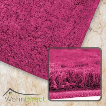 WohnDirect „Malmö“ Badematte – Rechteckig, 1 Stück, Pink, 50x80 cm, Microfaser, rutschfest