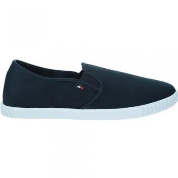 Tommy Hilfiger Damen Slip-On Sneaker aus Canvas in Dunkelblau, Modell FW0FW07806