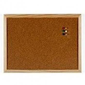 Panel de corcho bidireccional 30x40 cm, marco de madera natural