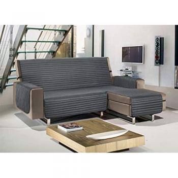 Copridivano Trapuntato Antimacchia Double Face con Penisola 290cm Grigio Scuro