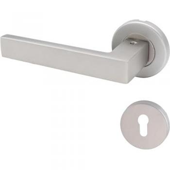 Poignée de Porte Empyr Inox avec Rosace Grise