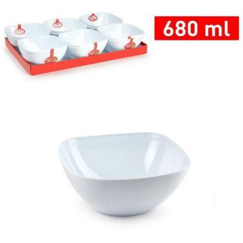 Vajilla Blanca Opal Traesio 12 piezas – Tazón Cuadrado 680 ml