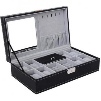 Jewelry Display Box with 6/6+3/8+2 Grids for Watches