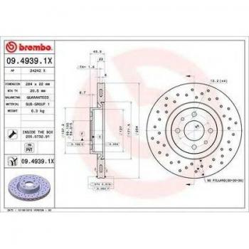 Brembo Scheibenbremsen 09.4939.1 X