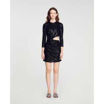 Black Sandro Sequin Cocktail Dress – Women's Size 40 (European)