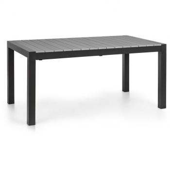Blumfeldt Menorca Expand – Table d’extérieur 163 × 95 cm, aluminium polywood, Gris anthracite, capacité 8