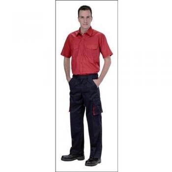 Pantalón Multibolsillo Bicolor Gris Rojo Talla 44