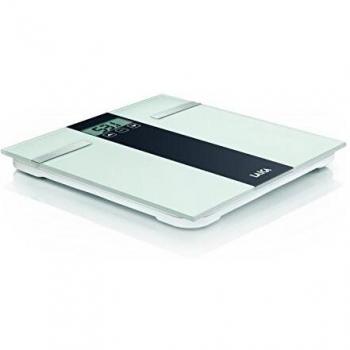 Laica Personenwaage mit Körperkomposition, Modell PS5000 – 180 kg Kapazität – Weiß/Grau