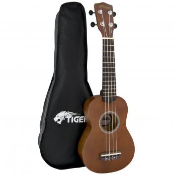 Tiger Natural Beginner Soprano Ukulele with Bag
