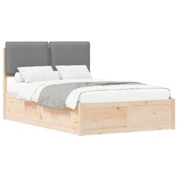 VidaXL Upholstered Headboard Bed Frame, Light Grey, 120x190 cm