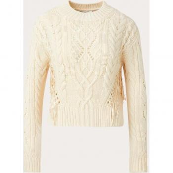 Vince Women's L Fringe Cable Wool & Cashmere Sweater